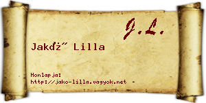 Jakó Lilla névjegykártya